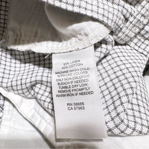 14th & Union Casual Slim Fit Checkered Bermuda Shorts Linen Blend Cotton Size 36 - Picture 9 of 13